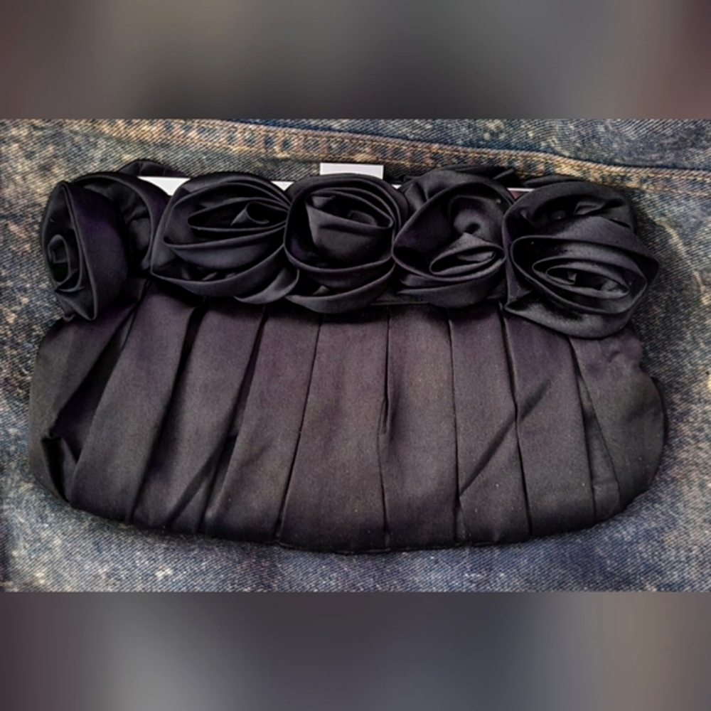 Satin Rose Evening Purse